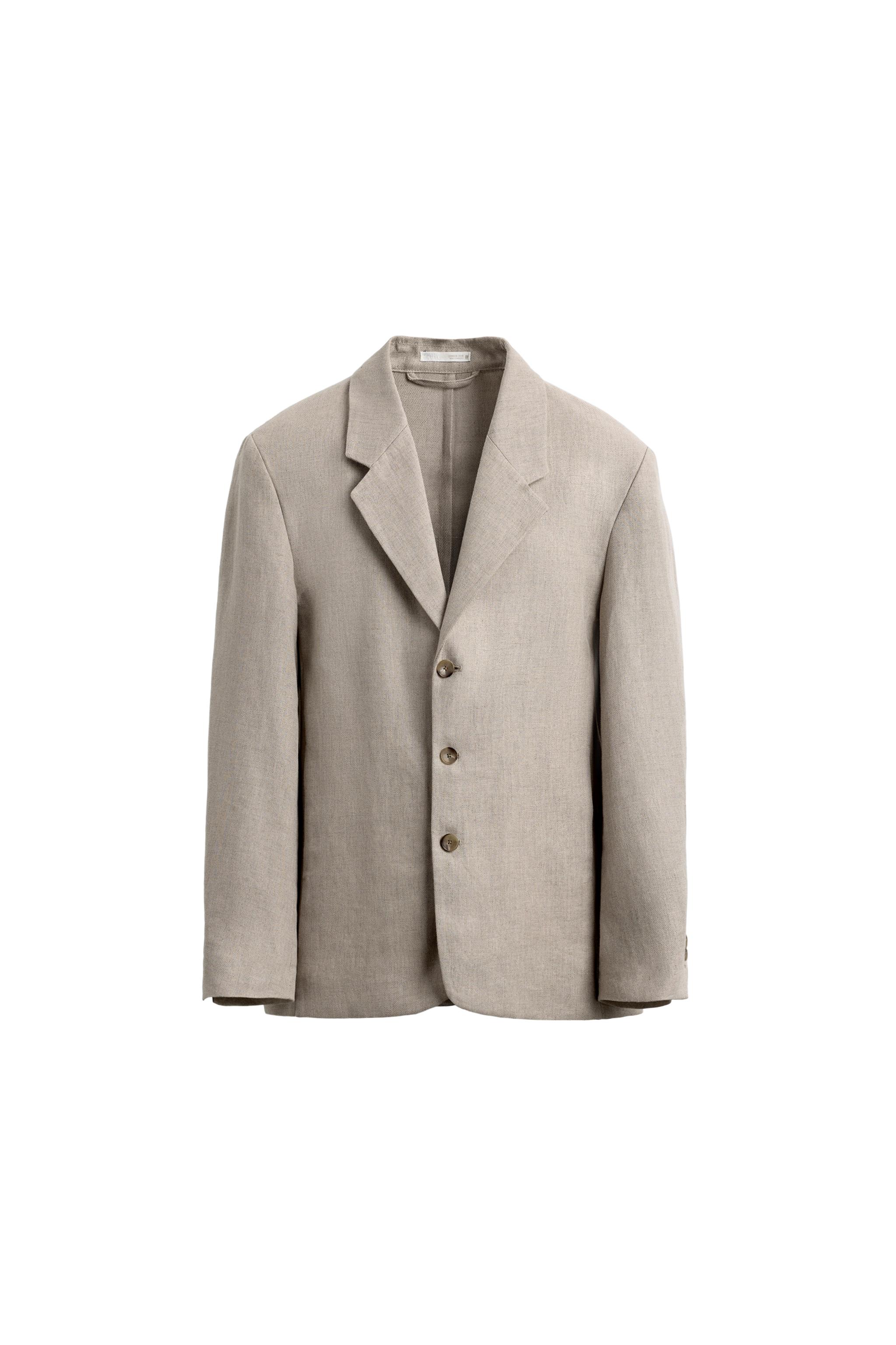 RELAXED FIT COTTON - LINEN SUIT BLAZER